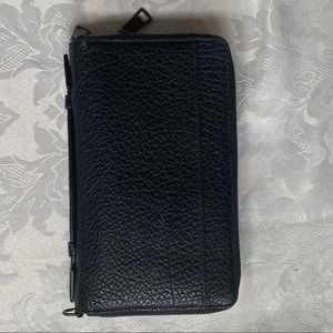 Coach black pebble leather wallet